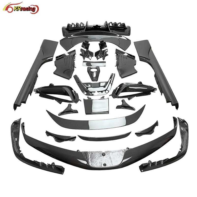 Good Fitment Car OEM Style Dry Carbon Fiber Body Kit for Ferrari SF90 with Side Skirts Front Lip Splitters 2019-2024