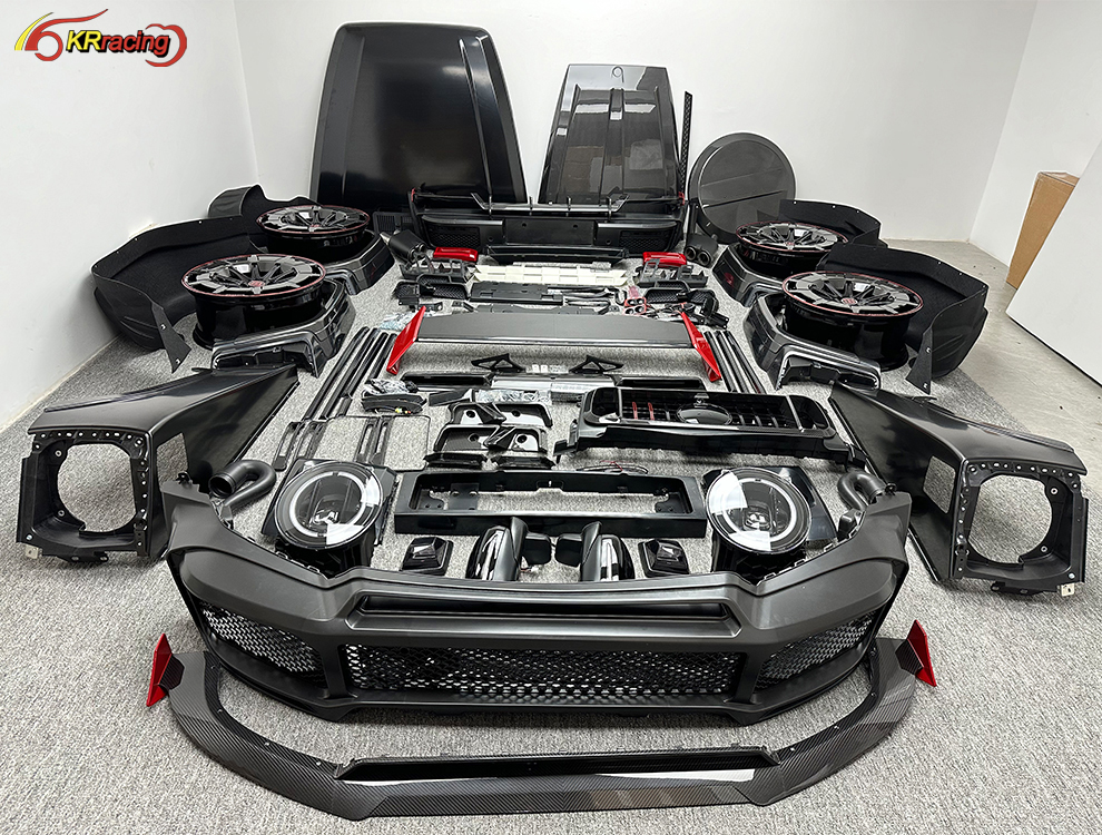W463 G63 R Style Body Kit Dry Carbon Fiber Exterior Body Car for W463 G500 G55 AMG G63 G-Wagon Hood Spoiler 2002-2018