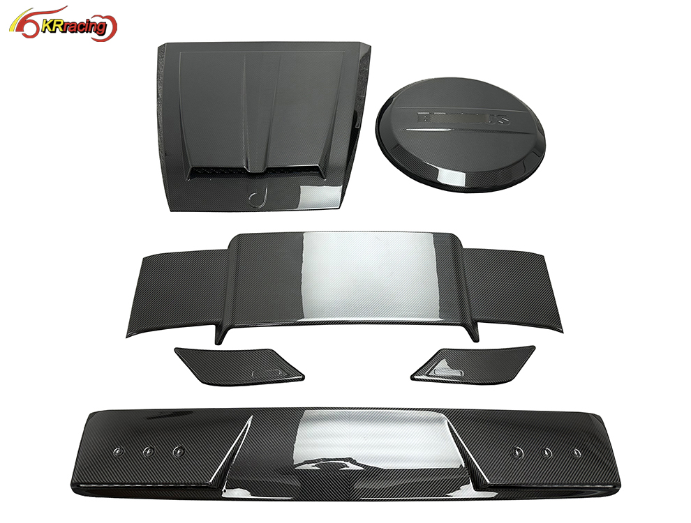 B Style Dry Carbon Fiber Body Kits for Mercedes Benz G Class W464 G63 AMG G500 2019-2024 Hood Spoiler Wheel Spare Tire Cove