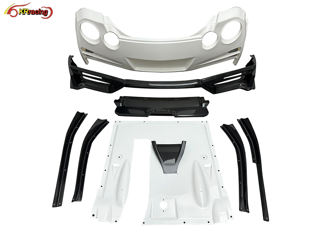 Half Carbon Fiber Top Secret Style Auto Parts Rear Bumper With Rear Diffuser Rear Lip for Nissan GTR R35 2008-2019 Carbon Bumper