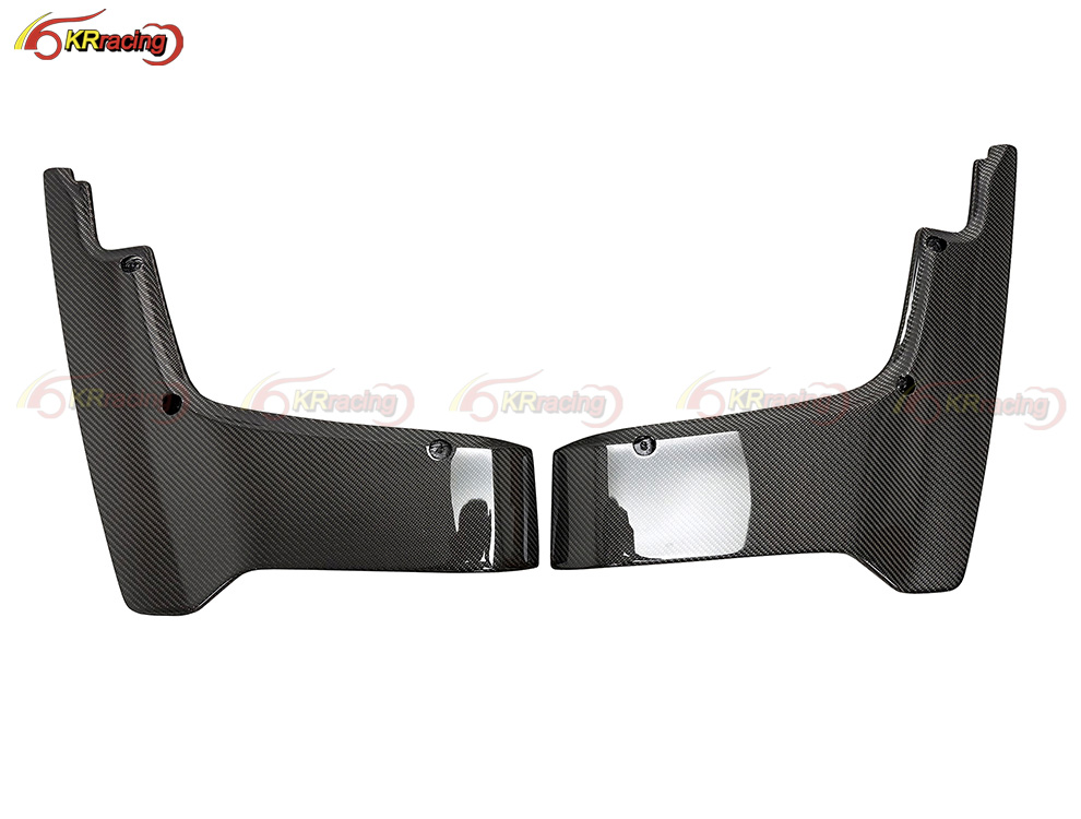 V Style Wet Carbon Fiber Rear Bumper Wrap Angle for Nissan GTR R35 2017-2020 Glossy Black Car Corner Diffuser Splitter Parts