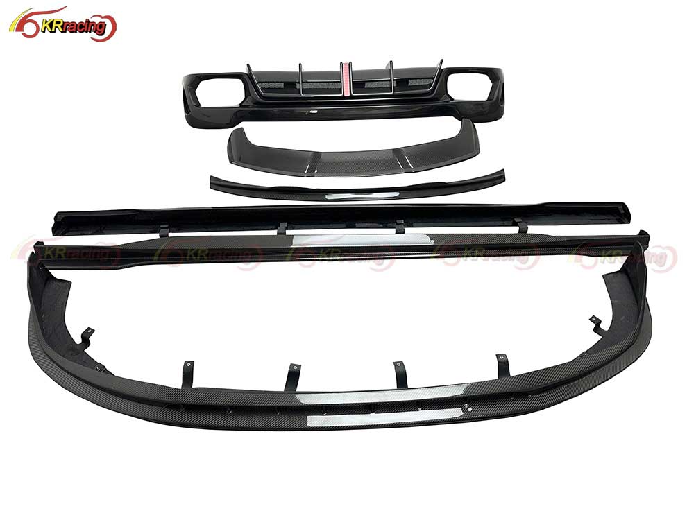 BKSS Style Carbon Fiber Body Kit for Audi RS6 C8 2019-2022 Car Carbon Front Diffuser Lip Side Skirt Rear Spoiler Roof Wing
