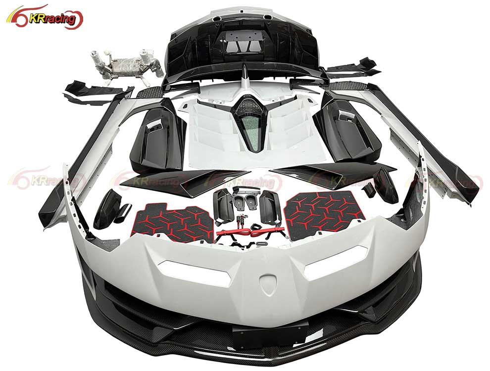 SVJ Style Partial Dry Carbon Body Kit for Lambo Aventador LP700 LP720 Front Bumper Rear Spoiler Side Skirt Engine Cover
