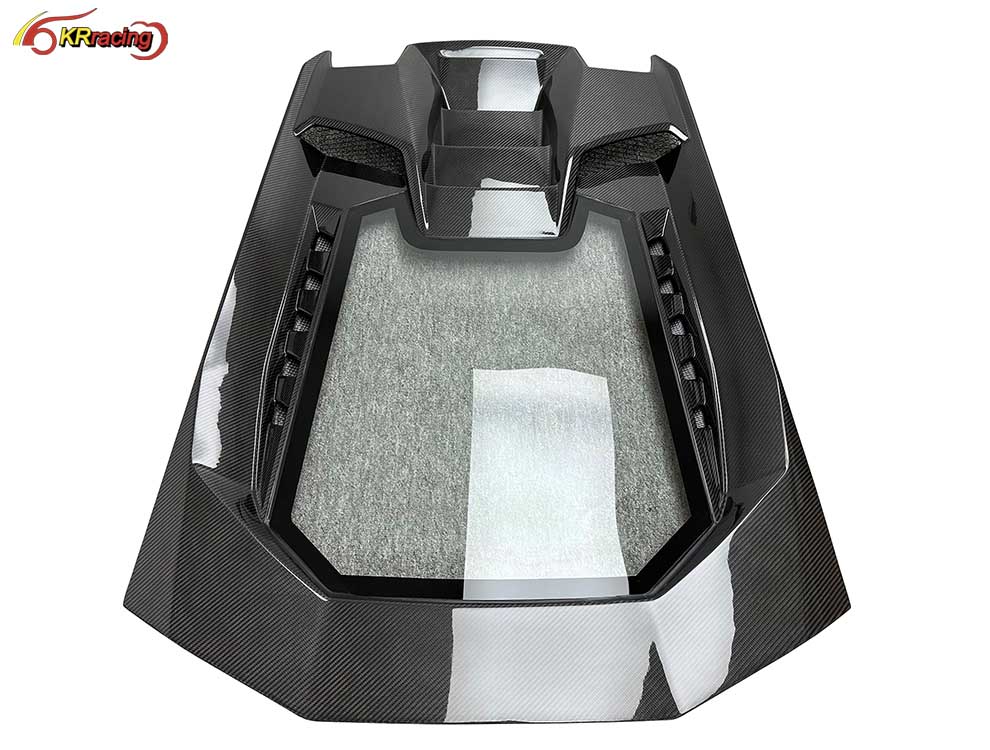 Performante Style Dry Carbon Fiber Rear Engine Hood Bonnet With Glass Body Kit for Lambo Huracan LP580 LP610 2014-2018 Auto Part