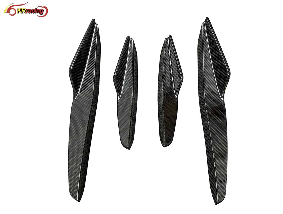 PT Style Dry Gloss Carbon Fiber Auto Parts Front Bumper Canards for Lambo Huracan EVO Car Body Kits Canard Auto Parts