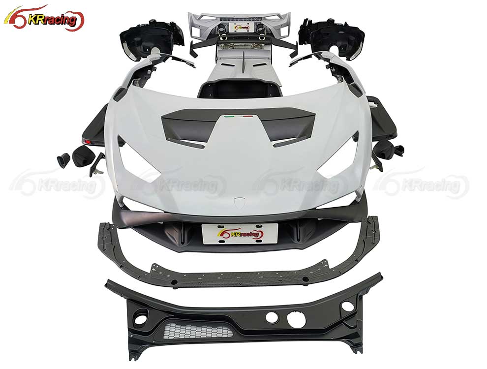 LP580 LP610 EVO Upgrade STO Style Half Dry Carbon Body Kit Bumper Spoiler Hood for Lambo Huracan LP610 LP580