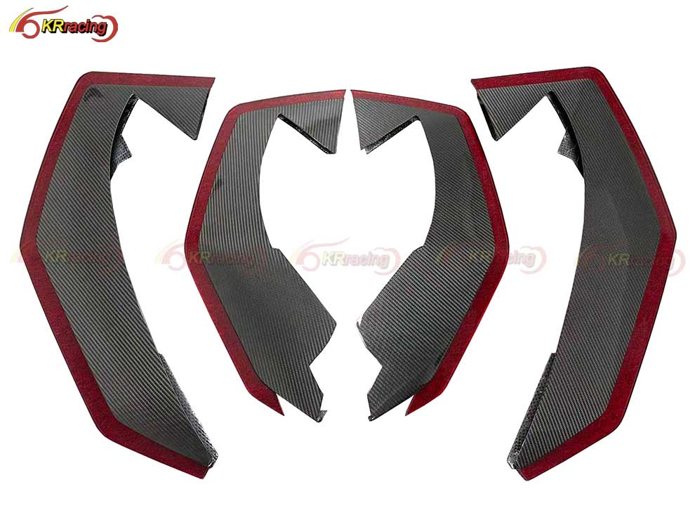 Duke Style Dry Carbon Fiber Rear Lip Illuminated Canards for Lambo Revuelto Car Bumpers Rear Diffuser Canards Body Kit Parts