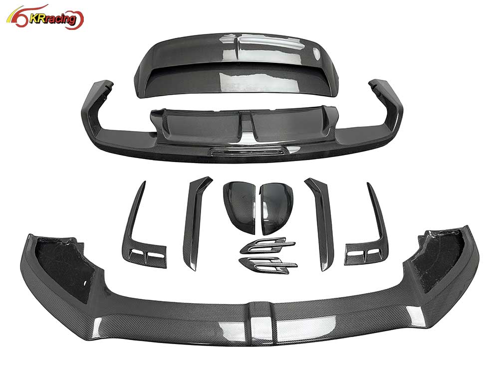 W12 Style Carbon Fiber Body Kit for Bentley Bentayga 2016-2018 Front Diffuser Rear Lip Rear Spoiler Wing Mirror Cover