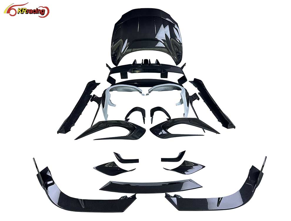 BatFury Aero Style Dry Carbon Fiber Body Kits for Ferrari 296 GTB Facelift Hood Side Skirt Diffuser Fender Spoiler Car Parts
