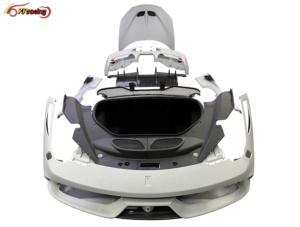 Half Dry Carbon Speciale Style Body Kit Front Car Bumper for Ferrari 458 Bodykit Italia Spider 2010-2015 Hood Side Skirt Spoiler