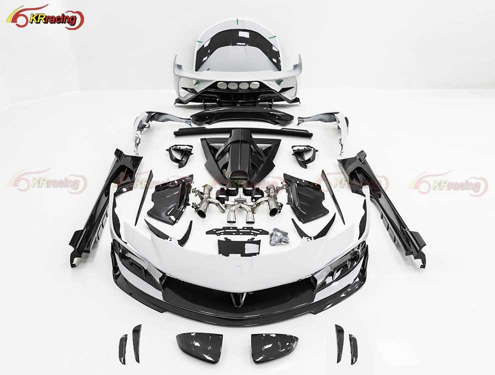 MSY Style Body Kit for Ferrari SF90 Spider 2019-2022 Hood Bumper Diffuser Side Skirt Mirror Cover Fender Spoiler Bonnet Exhaust