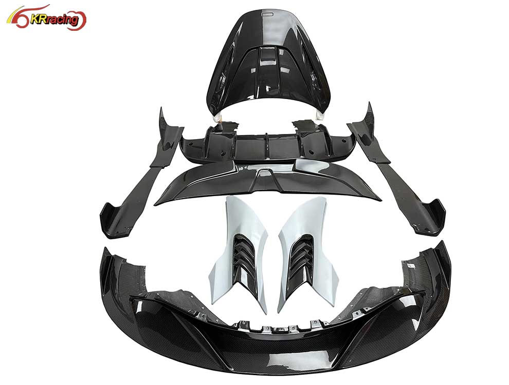 RYFT Style Half Dry Carbon Fiber Car Conversion Body Kits With Front Lip Side Skirt Rear Fender Wing for Mclaren 720s 2015-2018