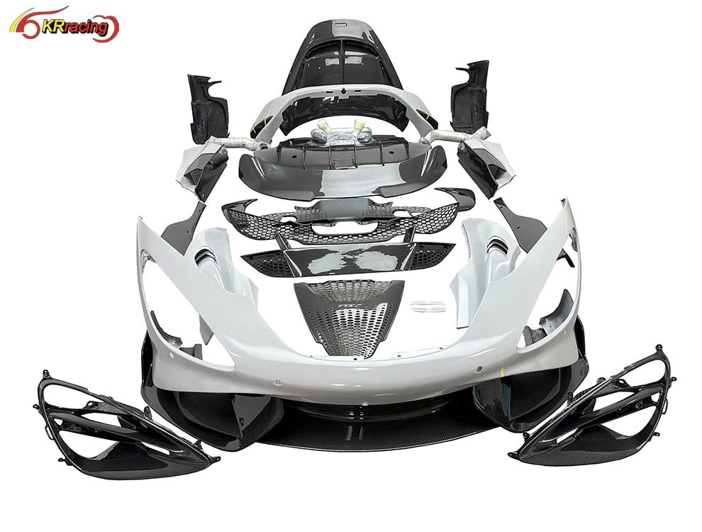 Upgrade 765LT Style Half Dry Carbon Fiber Car Body Kit With Bumper Spoiler Hood Exhaust for Mclaren 720s Coupe Spider Kit