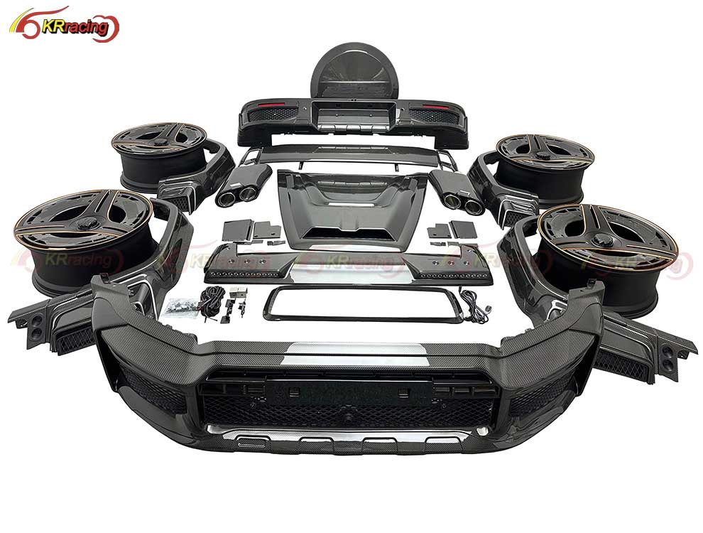 G900 Dry Carbon R Style Body Kit for Mercedes Benz G Wagon W465 G63 G500 2025 Hood Car Bumpers Front Lip Rear Spoiler Wheels