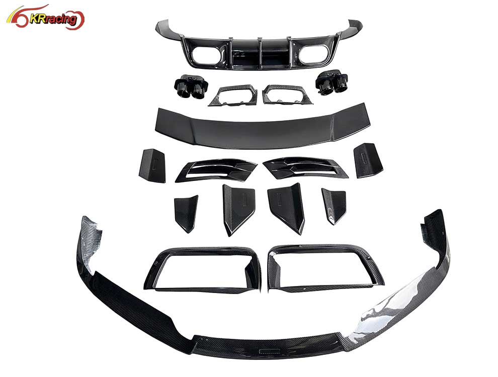Brabu Style Dry Carbon Fiber Auto Parts Body Kit With Front Lip Rear Spoiler Rear Diffuser for Porsche 992 Turbo S 2020-2023