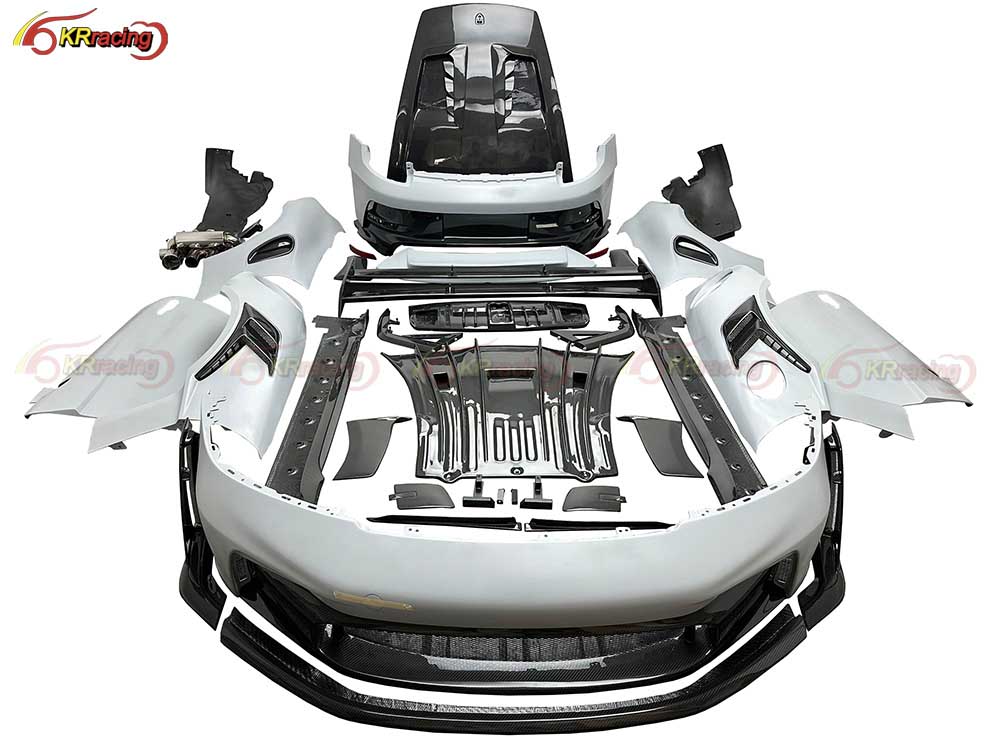 GT3RS Style Dry Carbon Fiber Body Kit for Porsche Carrera S 992 911 2018-2024 Hood Bumper Fender Spoiler Side Skirt Exhaust