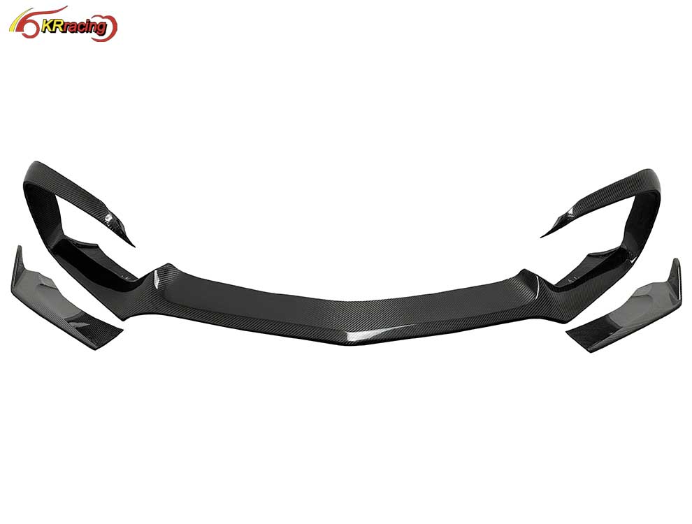 R Style Gloss Carbon Fiber Auto Parts Decoration Front Bumper Lip for Benz AMG GT GTS Front Lip 2015-2018