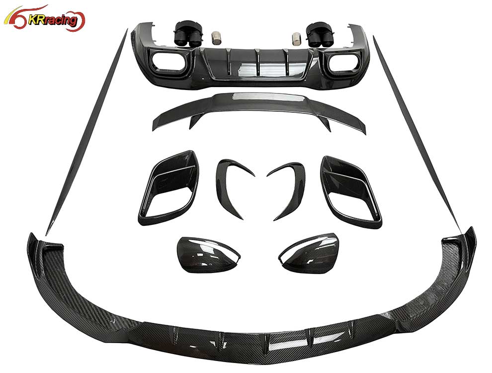 B Style Dry Carbon Fiber Body Kit Front Lip Diffuser Mirror Cover Set for Mercedes Benz AMG GT63 GT63S 2021-2024