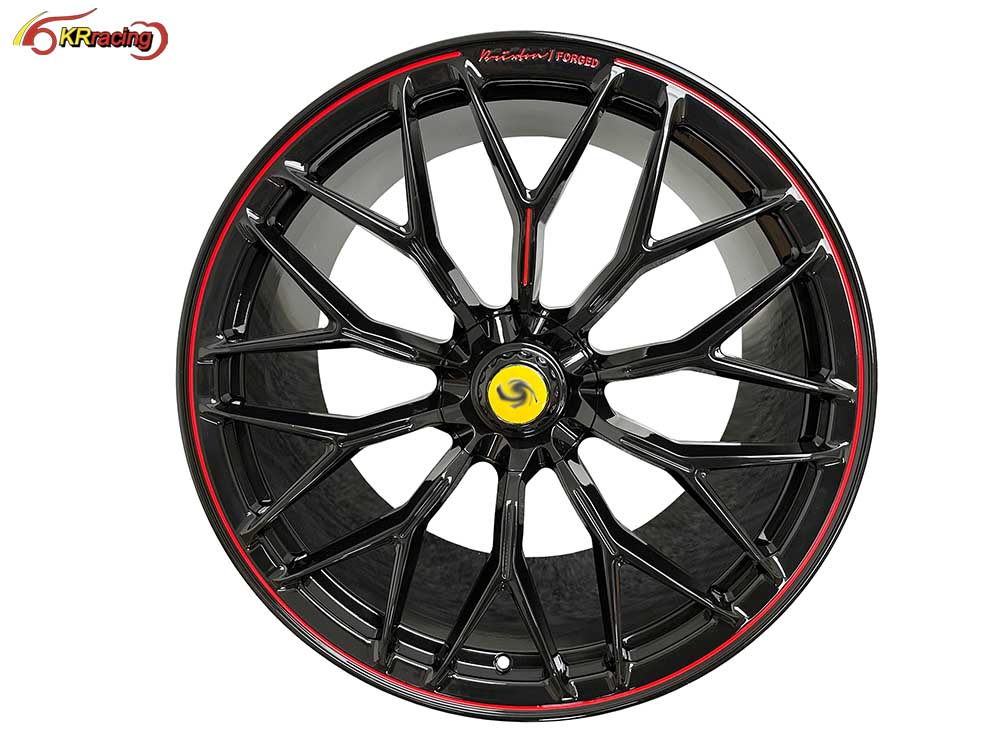 Customize Black Wheel Rims With Red Edge Aluminum Alloy Car Forged 19 Inch 20 Inch 21 Inch 22 Inch 23 Inch for Ferrari 488